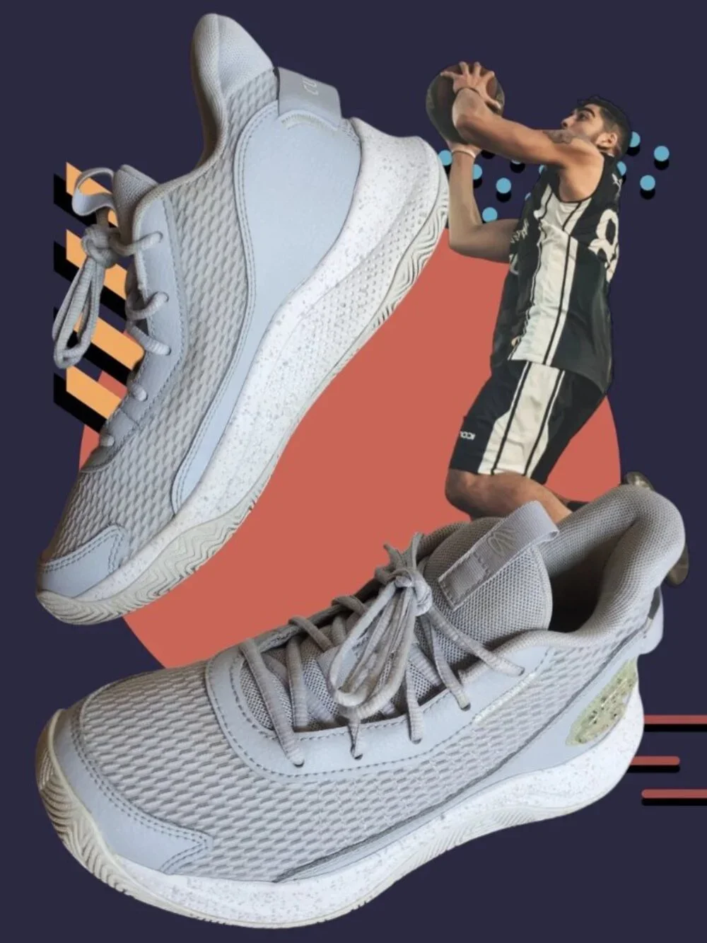 Under Armour Curry 3Z7 Basketball Shoes Gray Mens 7.5 Womens 9 (3026622-102)